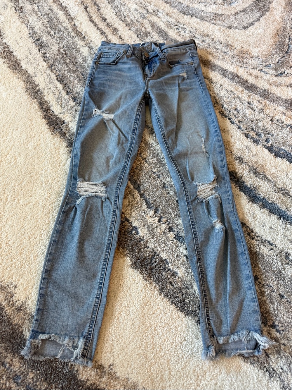 eunina Washed Blue Ripped Skinny Jeans